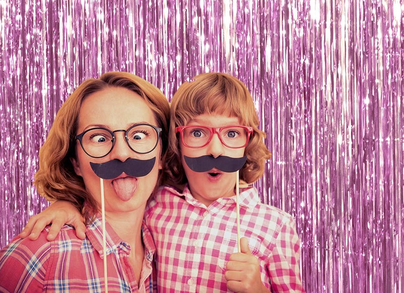 BEISHIDA BEISHID 2 Pcs Pink Door Streamers Tinsel Curtain Party Streamers Backdrop Fringe Foil Wall Background for Birthday Christmas Wedding Pink Girls Valentine's Day Party Decoration(3.28 ft x 6.56 ft) - Image 3